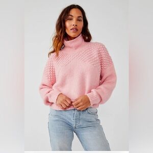 Bubblegum Bradley Pullover Free People small sweater knit mock neck boho cottage